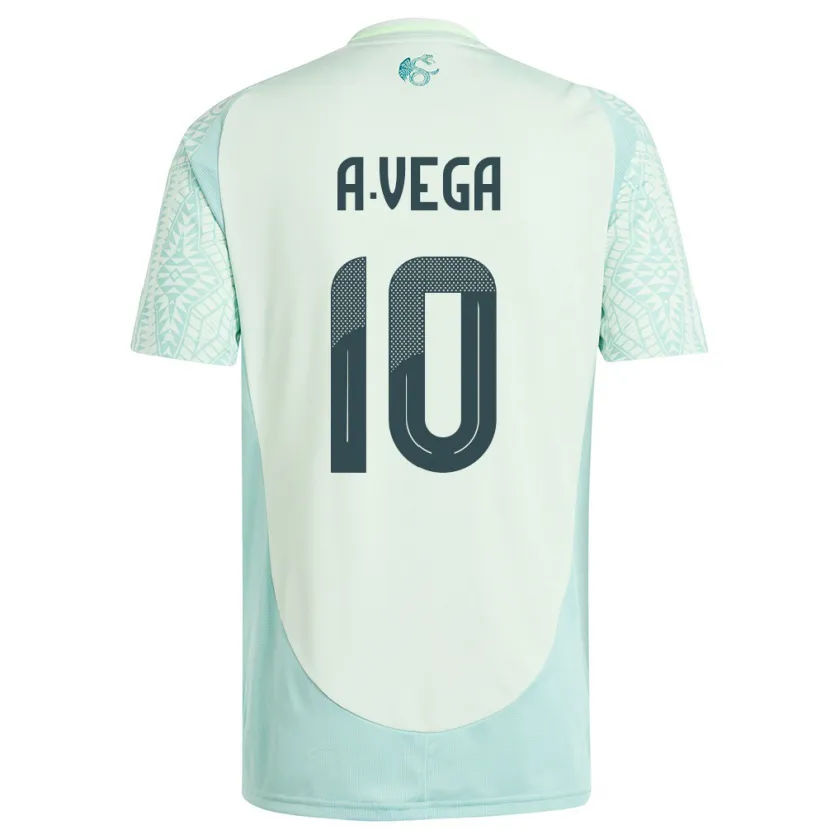 Danxen Women Mexico Alexis Vega #10 Linen Green Away Jersey 24-26 T-Shirt
