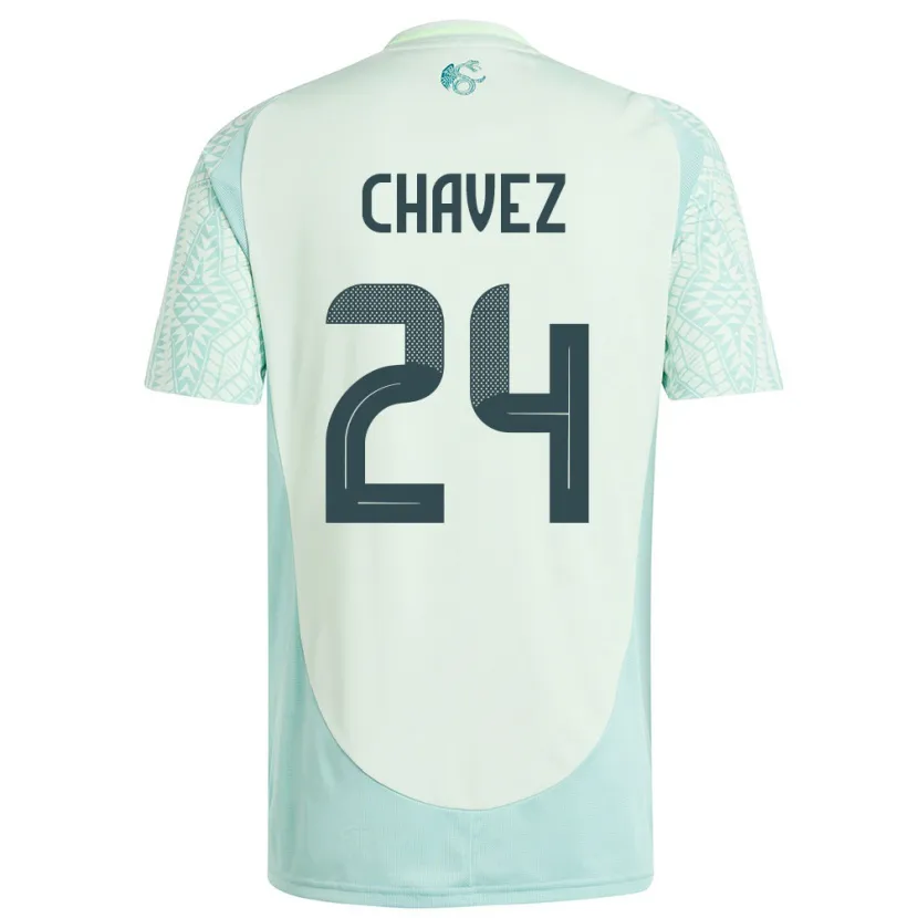 Danxen Women Mexico Luis Chavez #24 Linen Green Away Jersey 24-26 T-Shirt