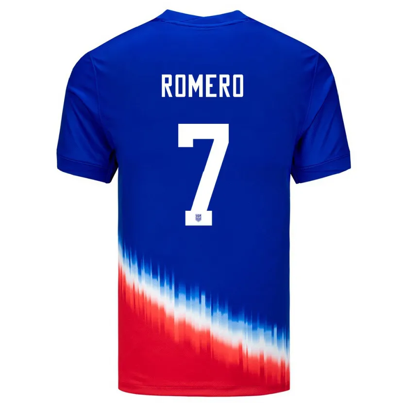 Danxen Women United States Brian Romero #7 Blue Away Jersey 24-26 T-Shirt