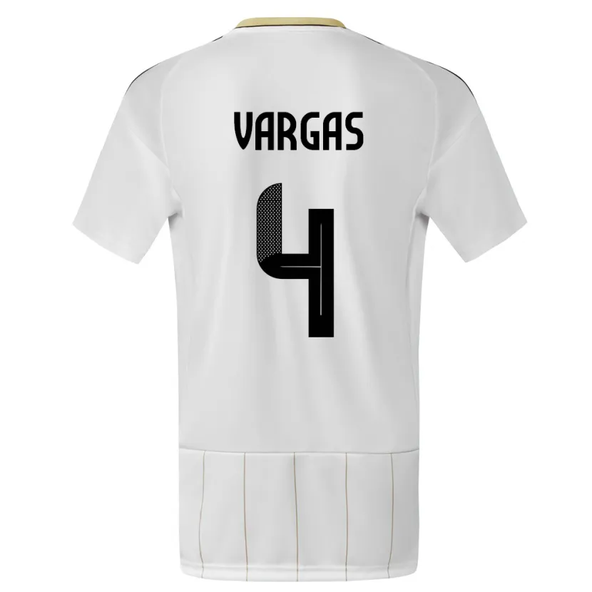 Danxen Women Costa Rica Juan Pablo Vargas #4 White Away Jersey 24-26 T-Shirt