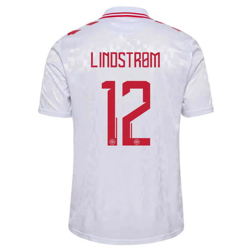 Danxen Women Denmark Jesper Lindstrøm #12 White Away Jersey 24-26 T-Shirt