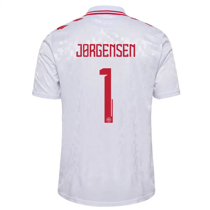 Danxen Women Denmark Filip Jørgensen #1 White Away Jersey 24-26 T-Shirt