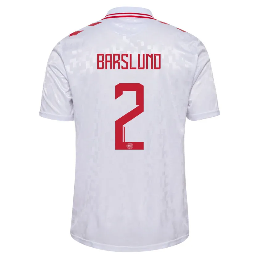 Danxen Women Denmark Kaare Barslund #2 White Away Jersey 24-26 T-Shirt
