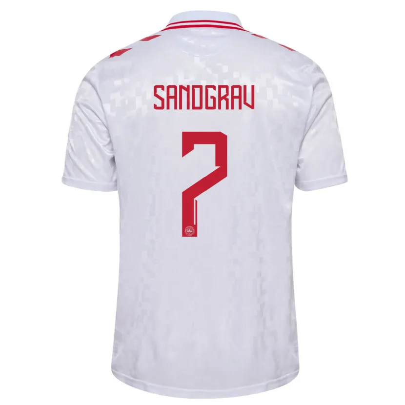 Danxen Women Denmark Lauge Sandgrav #7 White Away Jersey 24-26 T-Shirt