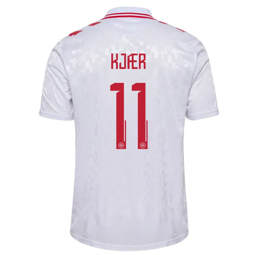 Danxen Women Denmark Jeppe Kjær #11 White Away Jersey 24-26 T-Shirt