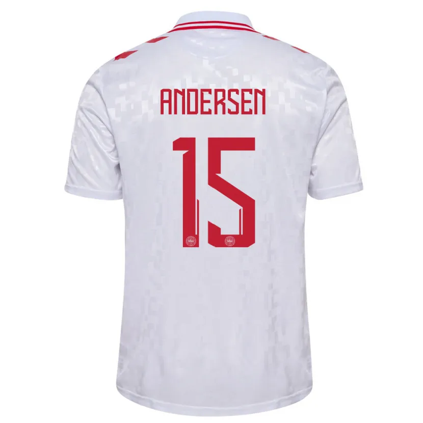 Danxen Women Denmark Jacob Andersen #15 White Away Jersey 24-26 T-Shirt