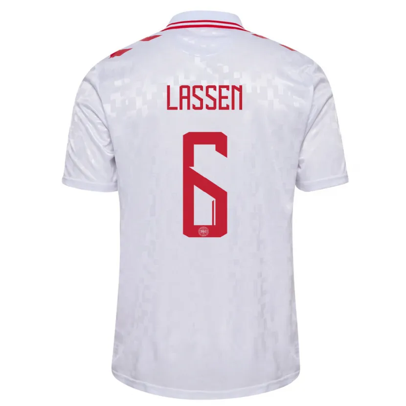 Danxen Women Denmark Noah Lassen #6 White Away Jersey 24-26 T-Shirt