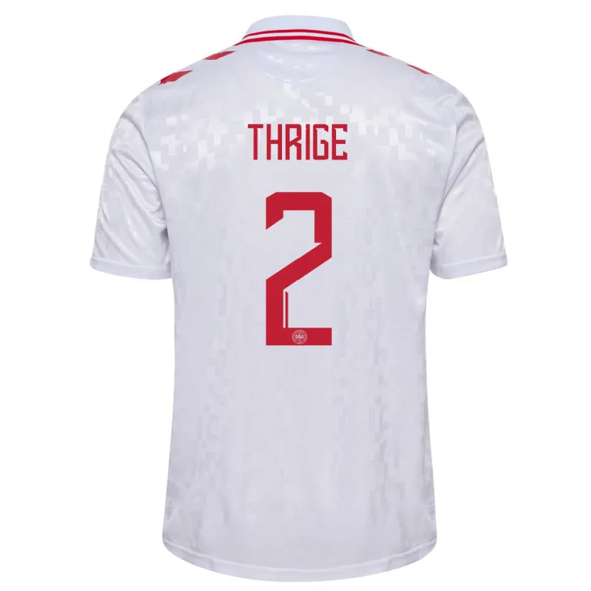 Danxen Women Denmark Sara Thrige #2 White Away Jersey 24-26 T-Shirt