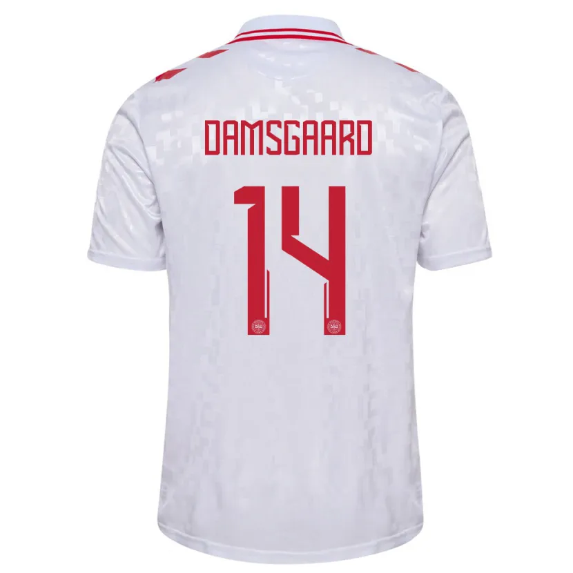 Danxen Women Denmark Mikkel Damsgaard #14 White Away Jersey 24-26 T-Shirt