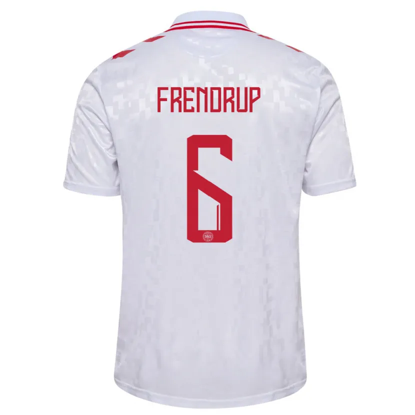 Danxen Women Denmark Morten Frendrup #6 White Away Jersey 24-26 T-Shirt