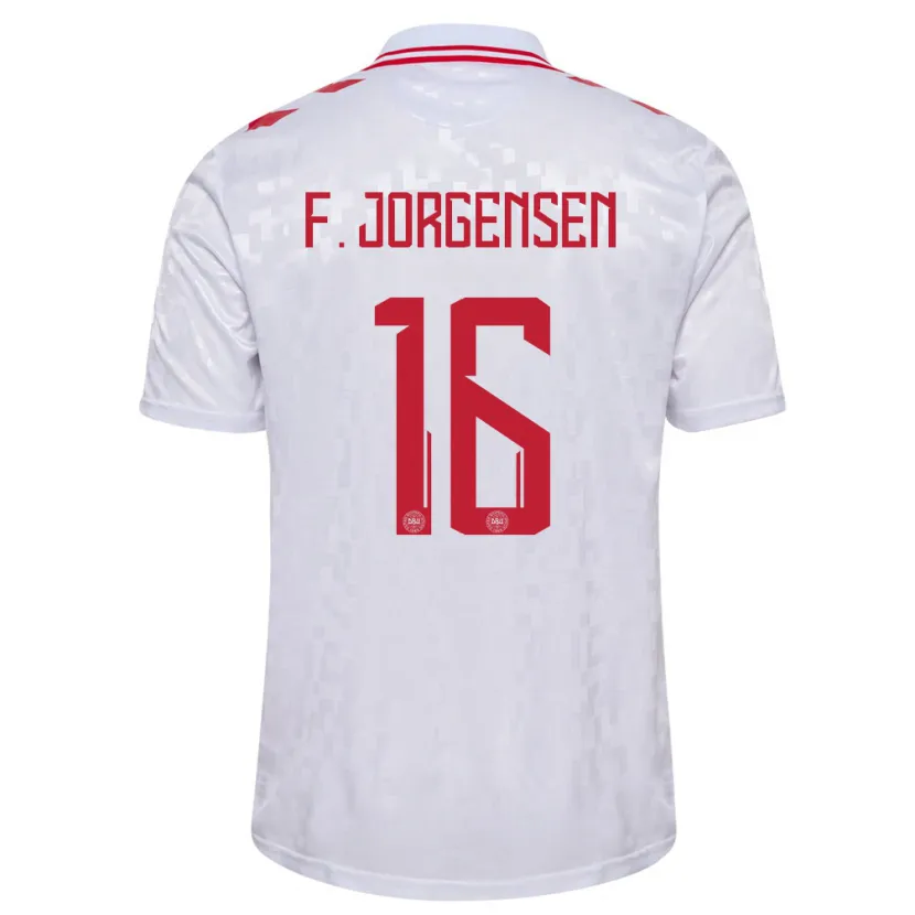 Danxen Women Denmark Filip Jorgensen #16 White Away Jersey 24-26 T-Shirt