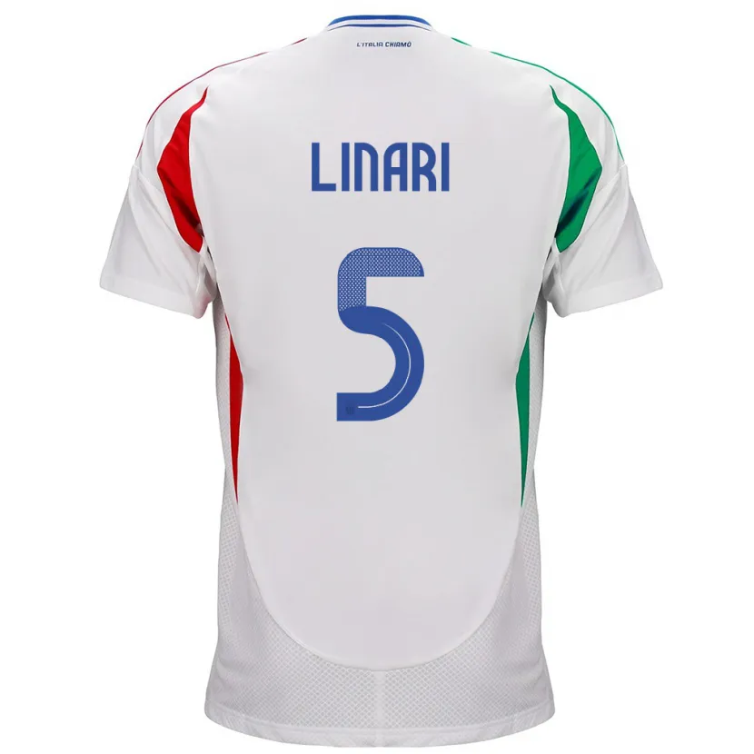 Danxen Women Italy Elena Linari #5 White Away Jersey 24-26 T-Shirt