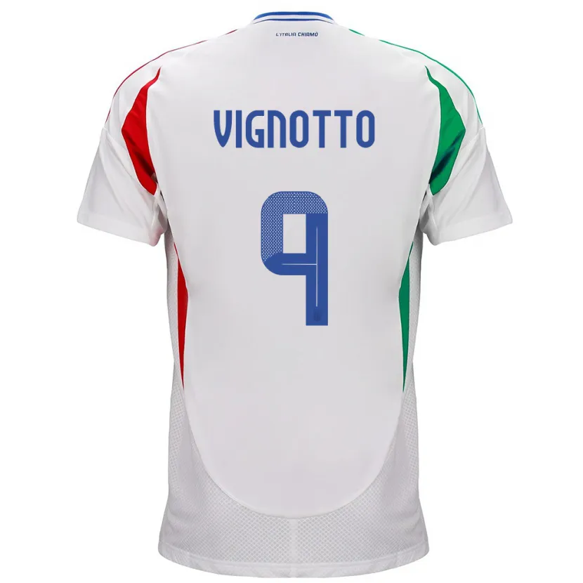 Danxen Women Italy Elisabetta Vignotto #9 White Away Jersey 24-26 T-Shirt