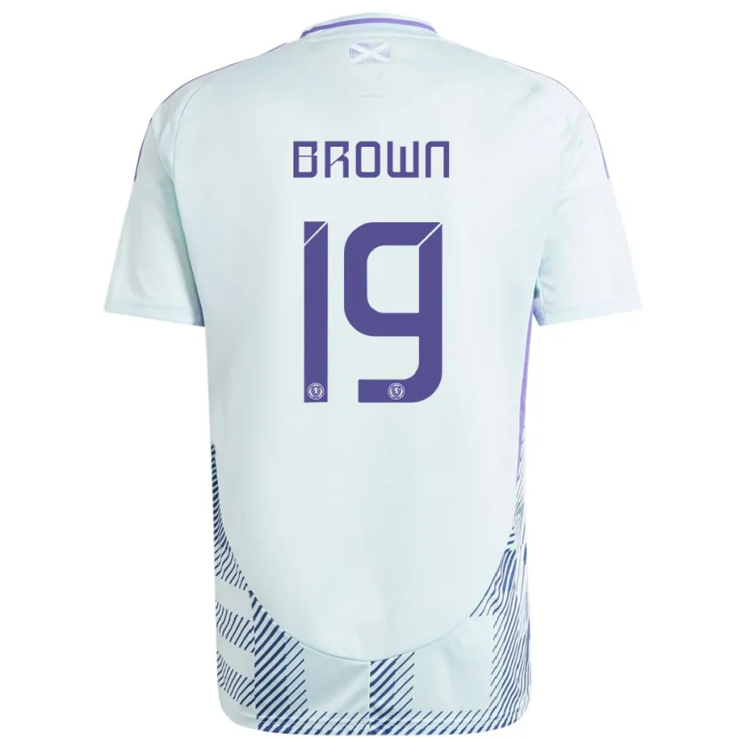 Danxen Women Scotland Jacob Brown #19 Light Mint Blue Away Jersey 24-26 T-Shirt