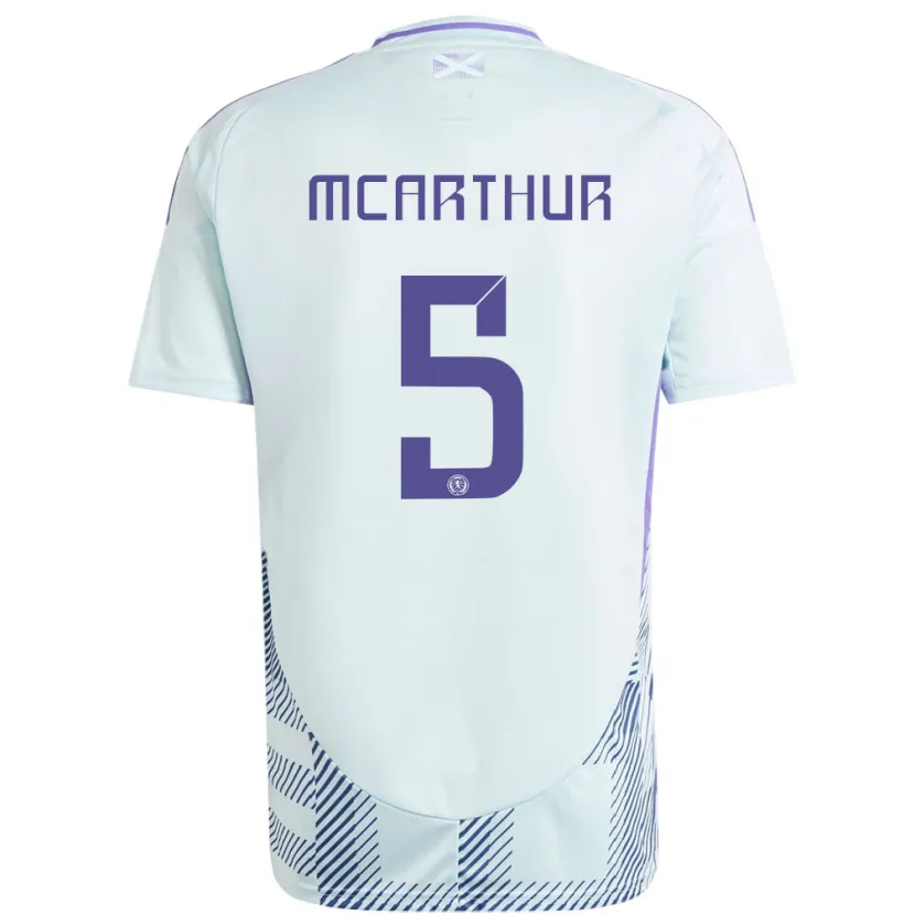 Danxen Women Scotland Charlie Mcarthur #5 Light Mint Blue Away Jersey 24-26 T-Shirt