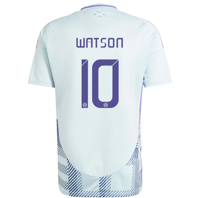 Danxen Women Scotland David Watson #10 Light Mint Blue Away Jersey 24-26 T-Shirt