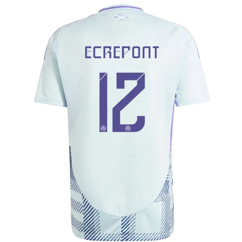 Danxen Women Scotland Oliver Ecrepont #12 Light Mint Blue Away Jersey 24-26 T-Shirt