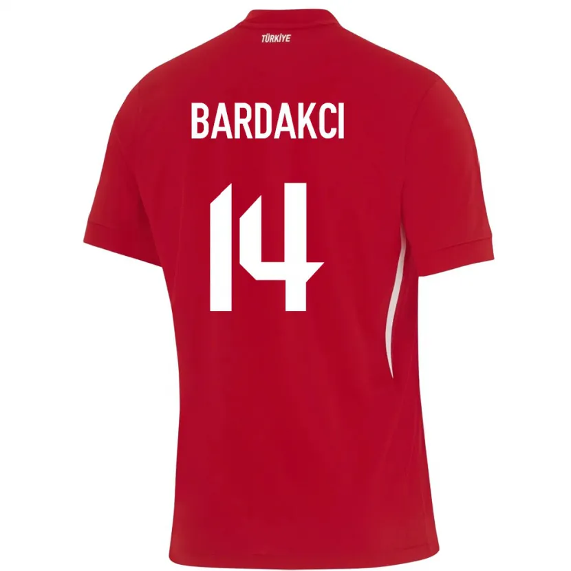 Danxen Women Turkey Abdülkerim Bardakcı #14 Red Away Jersey 24-26 T-Shirt