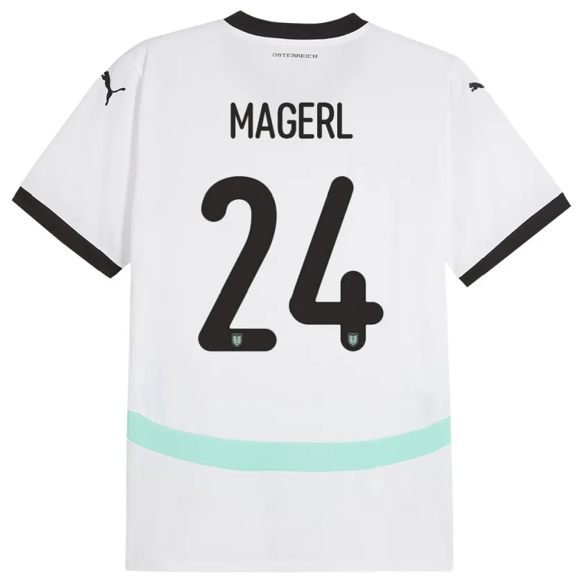 Danxen Women Austria Julia Magerl #24 White Away Jersey 24-26 T-Shirt