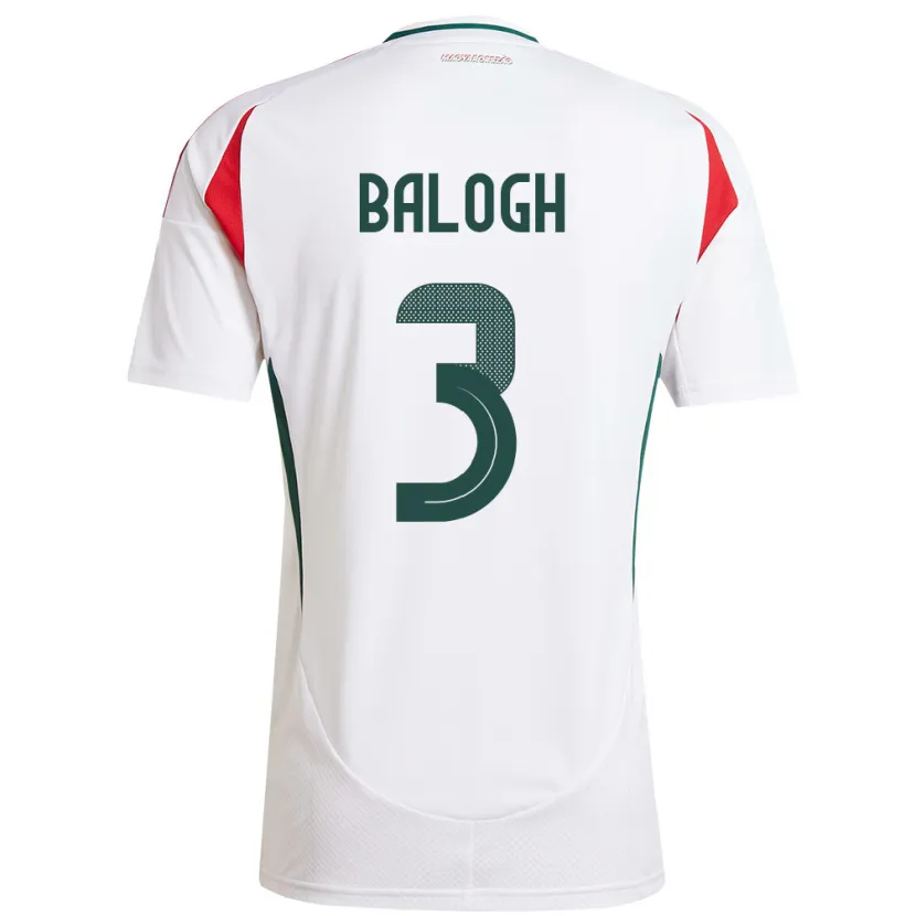 Danxen Women Hungary Botond Balogh #3 White Away Jersey 24-26 T-Shirt