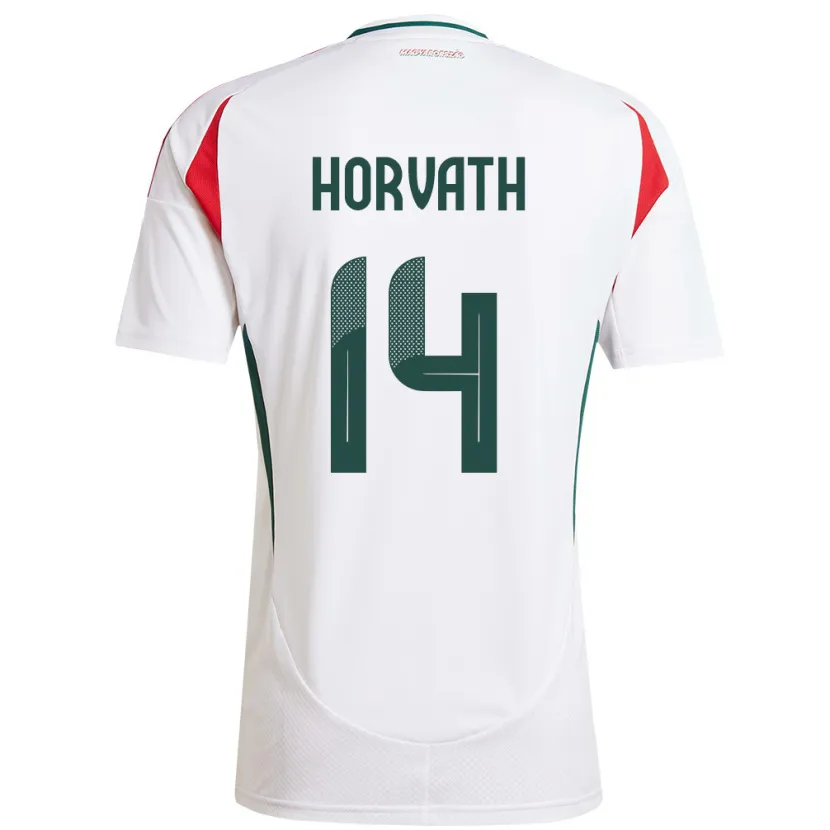 Danxen Women Hungary Artúr Horváth #14 White Away Jersey 24-26 T-Shirt