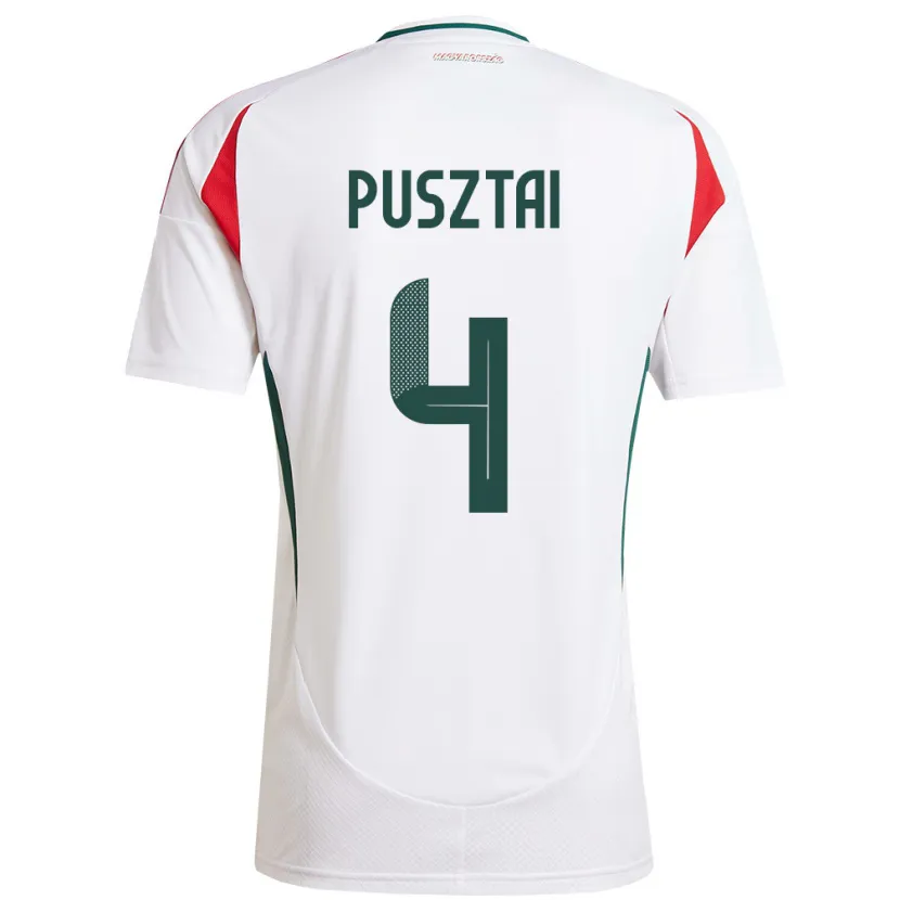 Danxen Women Hungary Sára Pusztai #4 White Away Jersey 24-26 T-Shirt