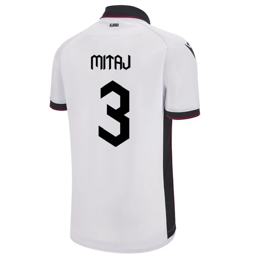 Danxen Women Albania Mario Mitaj #3 White Away Jersey 24-26 T-Shirt