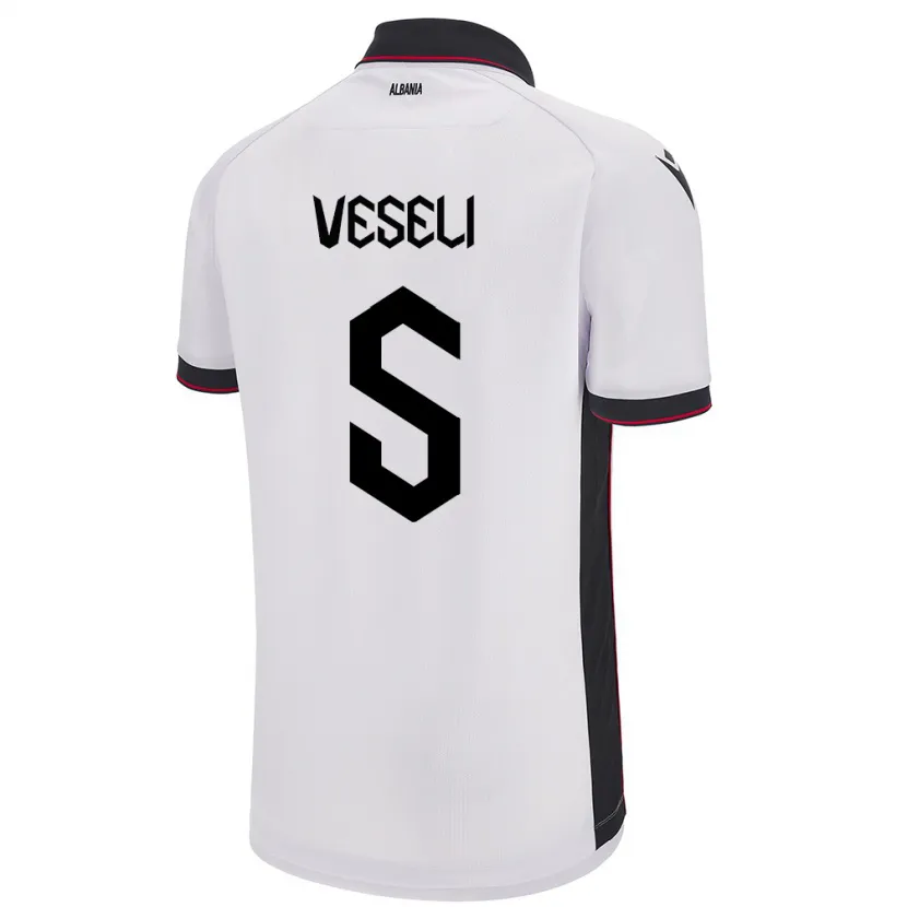 Danxen Women Albania Frédéric Veseli #5 White Away Jersey 24-26 T-Shirt