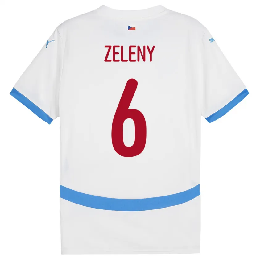 Danxen Women Czech Republic Jaroslav Zelený #6 White Away Jersey 24-26 T-Shirt
