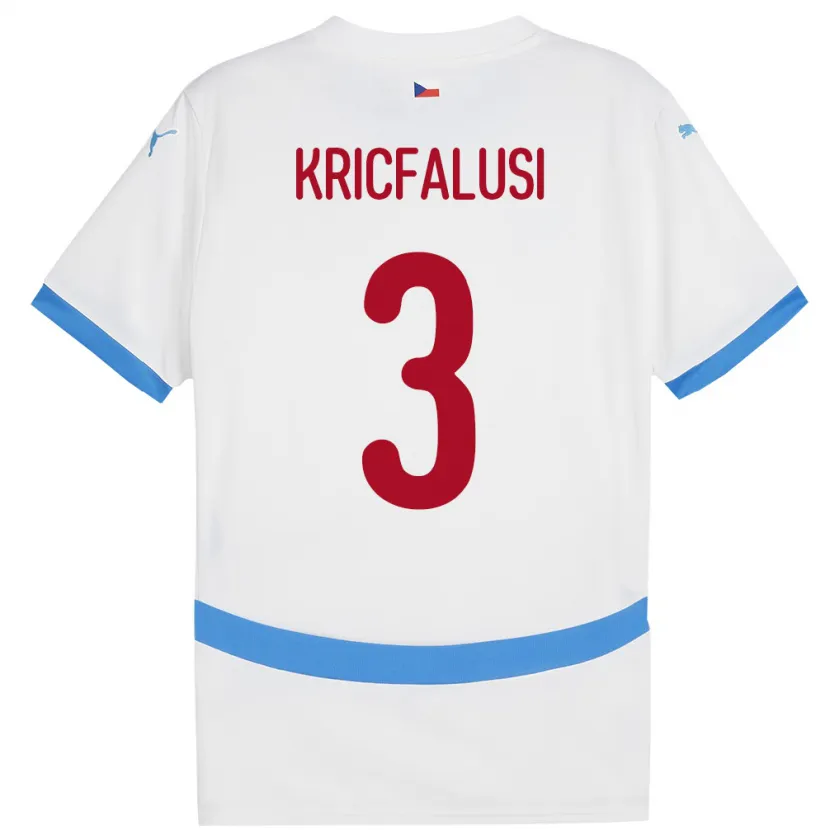 Danxen Women Czech Republic Ondrej Kricfalusi #3 White Away Jersey 24-26 T-Shirt
