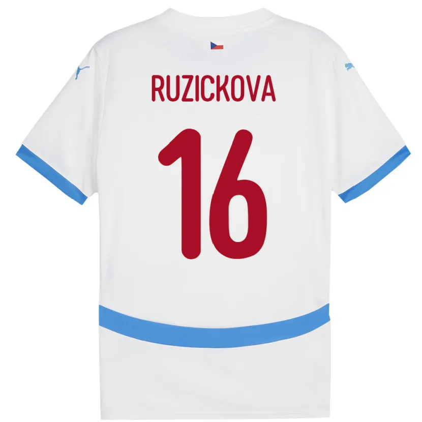 Danxen Women Czech Republic Barbora Růžičková #16 White Away Jersey 24-26 T-Shirt