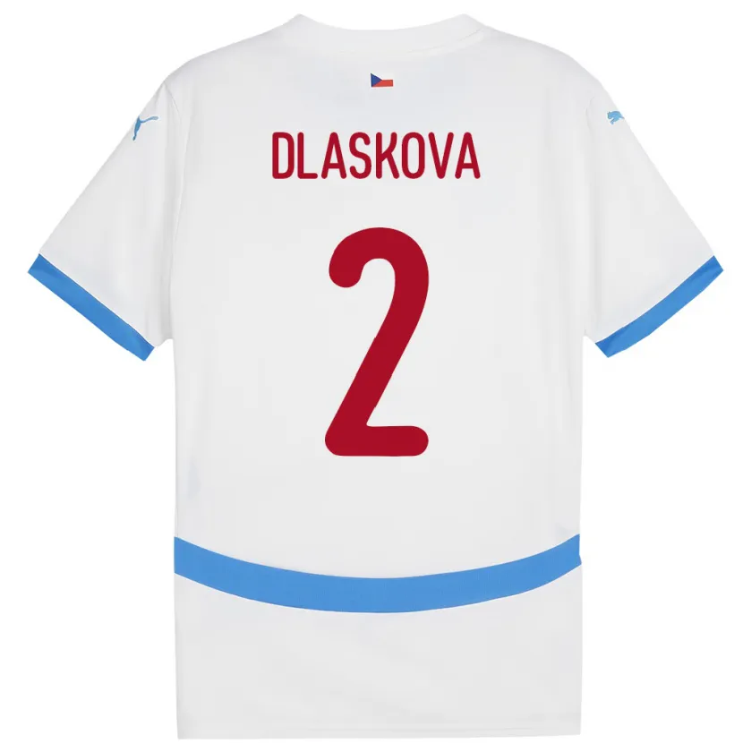 Danxen Women Czech Republic Anna Dlasková #2 White Away Jersey 24-26 T-Shirt
