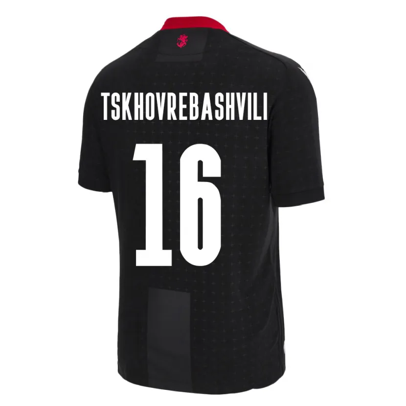 Danxen Women Georgia Nikoloz Tskhovrebashvili #16 Black Away Jersey 24-26 T-Shirt