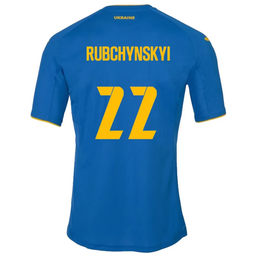 Danxen Women Ukraine Valentyn Rubchynskyi #22 Blue Away Jersey 24-26 T-Shirt