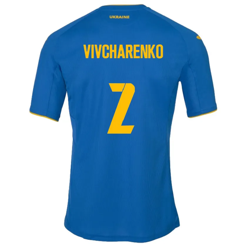 Danxen Women Ukraine Kostyantyn Vivcharenko #2 Blue Away Jersey 24-26 T-Shirt