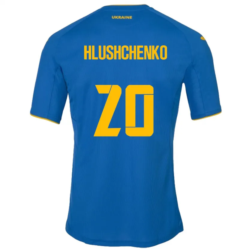 Danxen Women Ukraine Inna Hlushchenko #20 Blue Away Jersey 24-26 T-Shirt