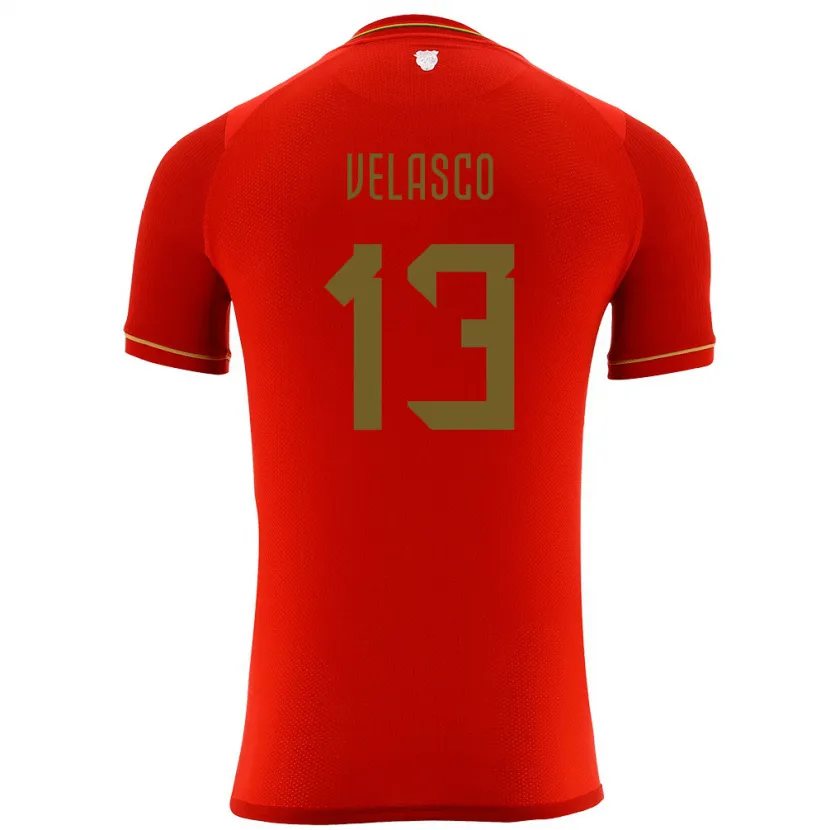 Danxen Women Bolivia Jhon Velasco #13 Red Away Jersey 24-26 T-Shirt