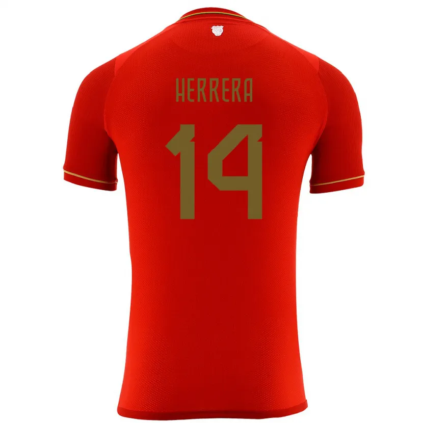 Danxen Women Bolivia José Herrera #14 Red Away Jersey 24-26 T-Shirt