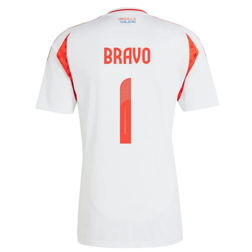 Danxen Women Chile Claudio Bravo #1 White Away Jersey 24-26 T-Shirt