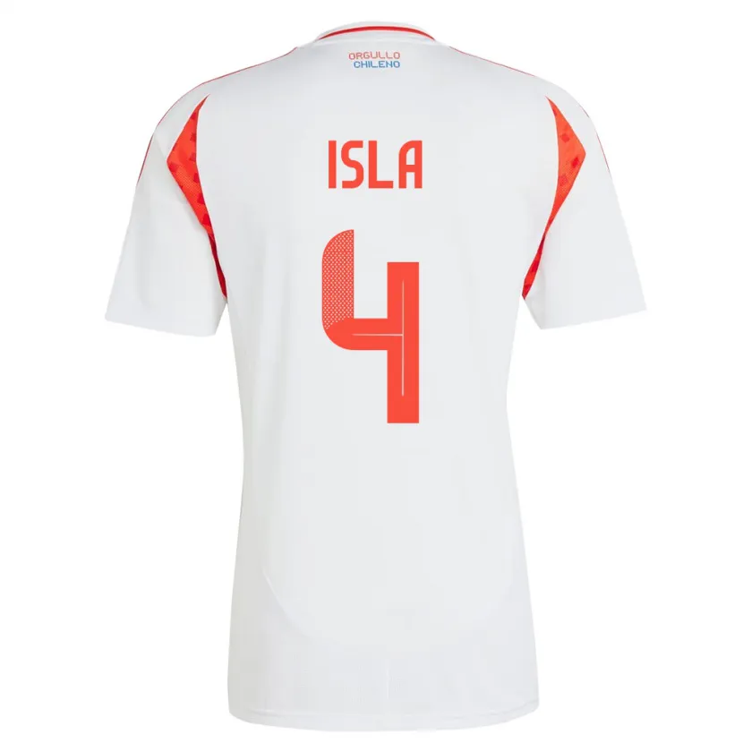 Danxen Women Chile Mauricio Isla #4 White Away Jersey 24-26 T-Shirt