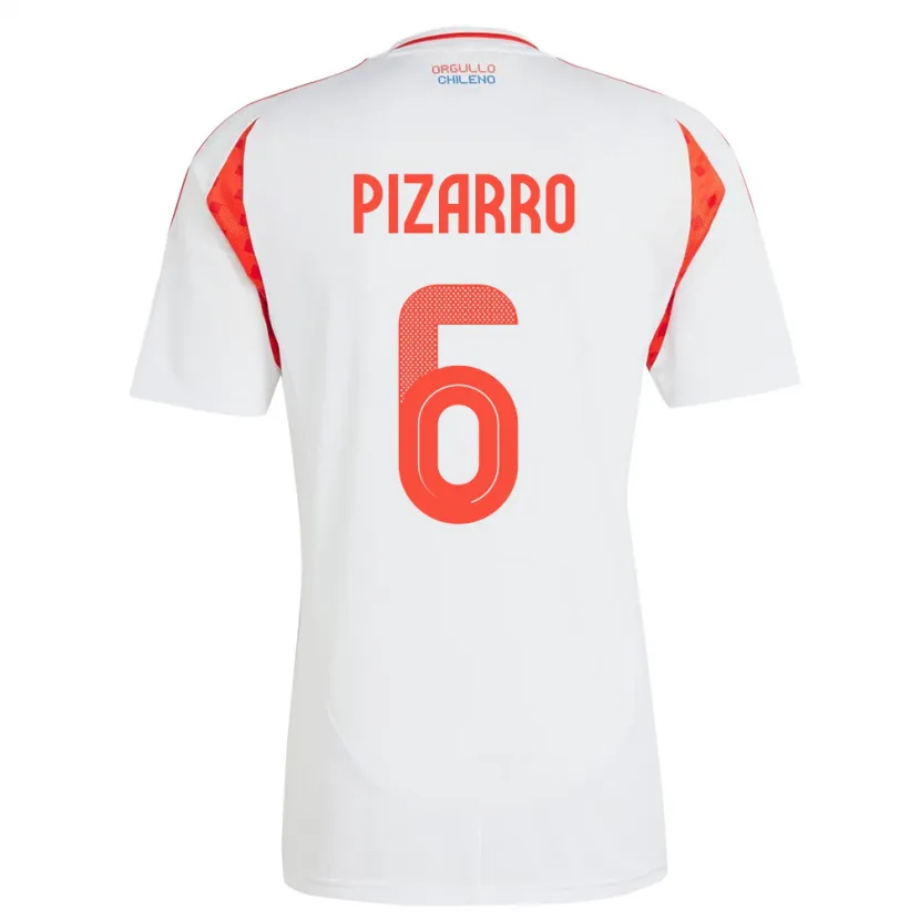 Danxen Women Chile Vicente Pizarro #6 White Away Jersey 24-26 T-Shirt