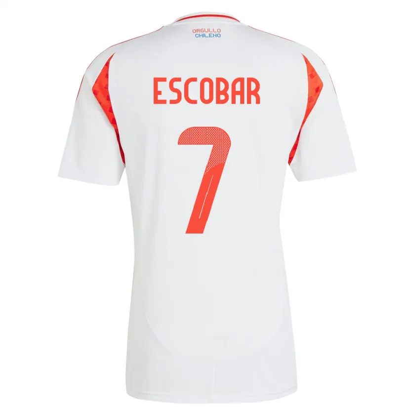 Danxen Women Chile Bastián Escobar #7 White Away Jersey 24-26 T-Shirt