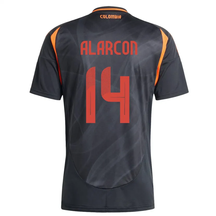 Danxen Women Colombia Andrés Alarcón #14 Black Away Jersey 24-26 T-Shirt