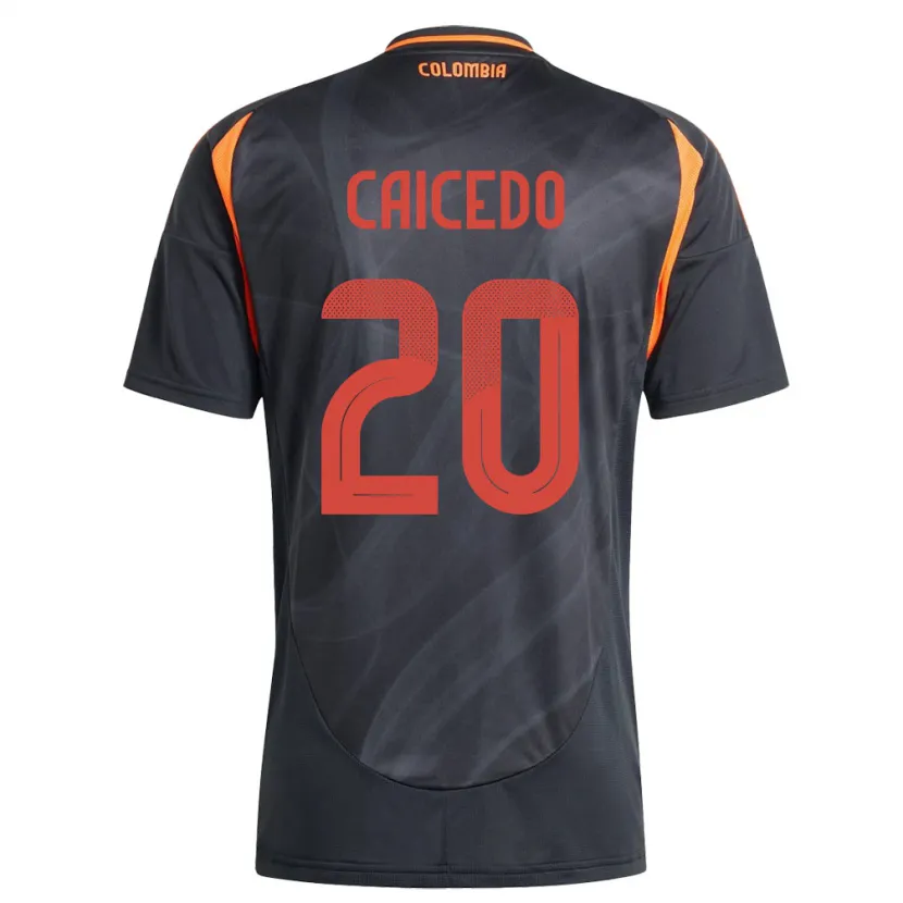 Danxen Women Colombia Brayan Caicedo #20 Black Away Jersey 24-26 T-Shirt