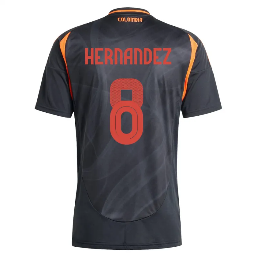Danxen Women Colombia Natalia Hernández #8 Black Away Jersey 24-26 T-Shirt