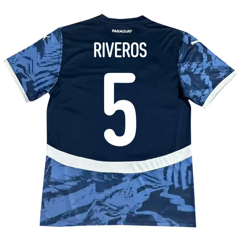 Danxen Women Paraguay Verónica Riveros #5 Blue Away Jersey 24-26 T-Shirt