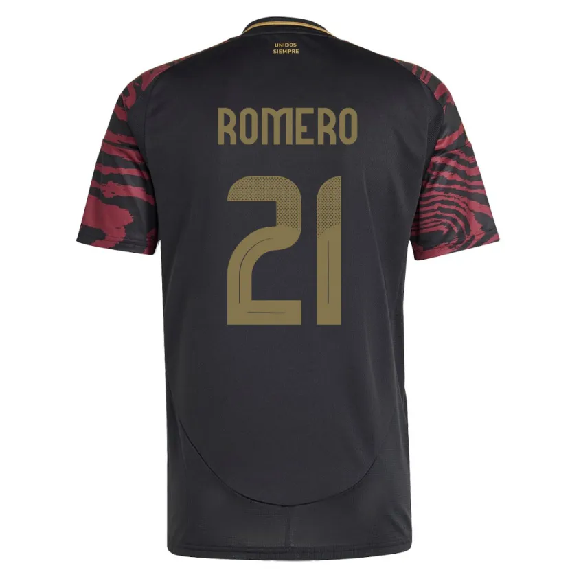 Danxen Women Peru Diego Romero #21 Black Away Jersey 24-26 T-Shirt