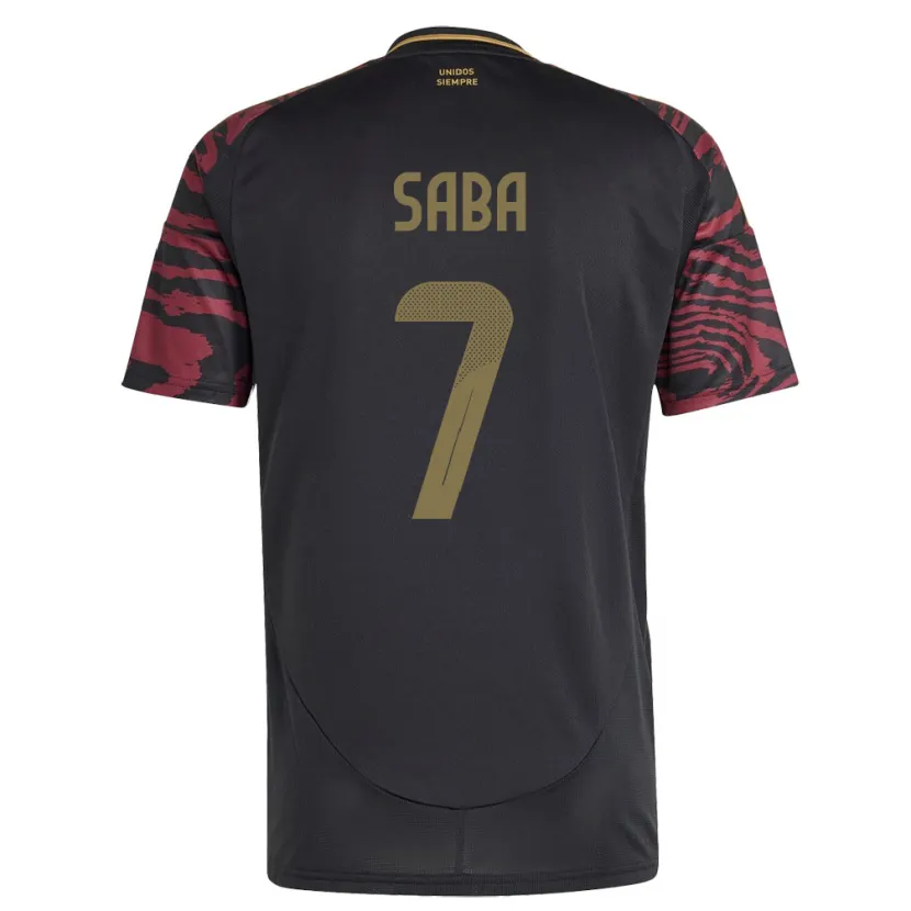 Danxen Women Peru Emilio Saba #7 Black Away Jersey 24-26 T-Shirt