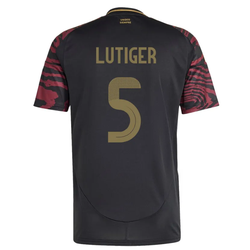 Danxen Women Peru Rafael Lutiger #5 Black Away Jersey 24-26 T-Shirt
