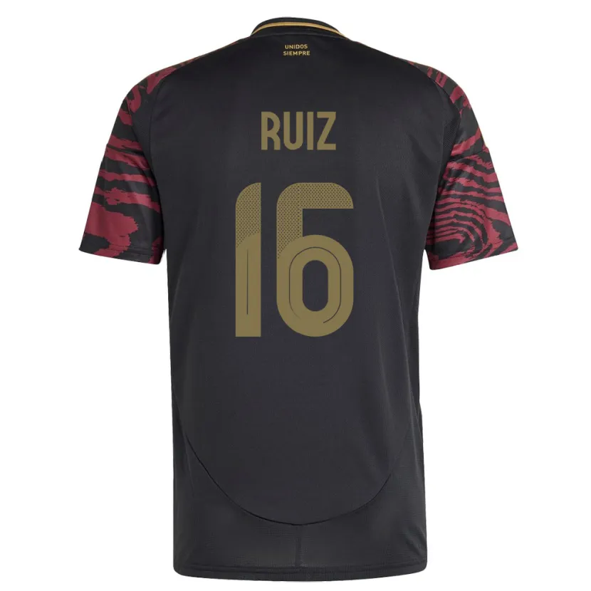 Danxen Women Peru Birka Ruiz #16 Black Away Jersey 24-26 T-Shirt